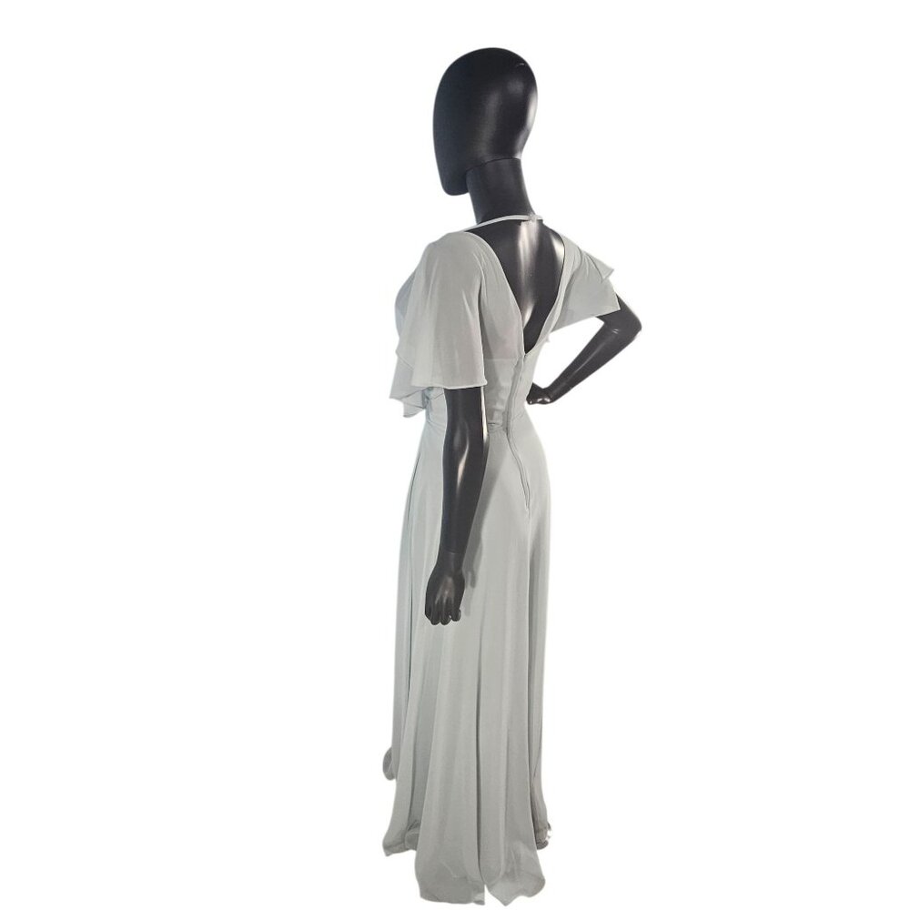 NWOT Seaglass Chiffon Flutter Sleeve A-Line Maxi Formal Dress - Mori Lee - Picture 9 of 11